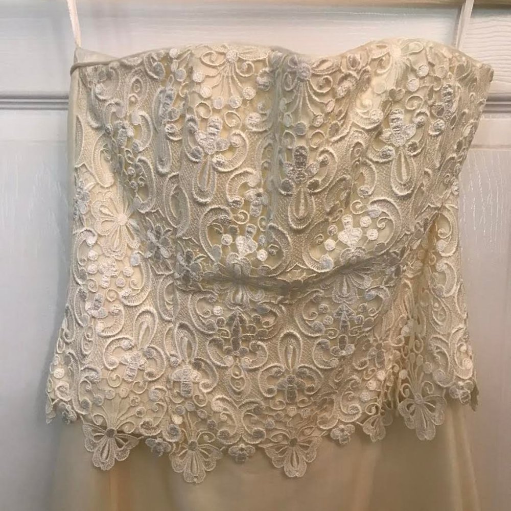 Scott McClintock Cream Strapless Long Gown Size 8